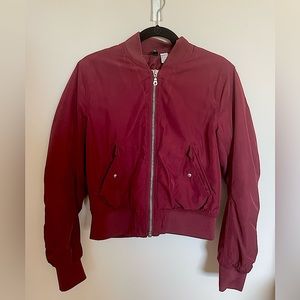 Women’s H&M Burgundy Bomber Jacket